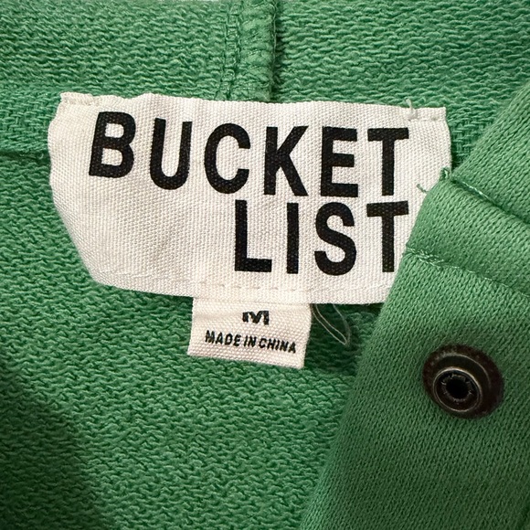 Bucket List Catch You Later Oversized Kelly Green French Terry Hoodie Size Med - Picture 4 of 5
